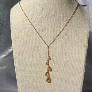 Mark Wasserman Samara Sterling Silver Teardrop Citrine Y Necklace